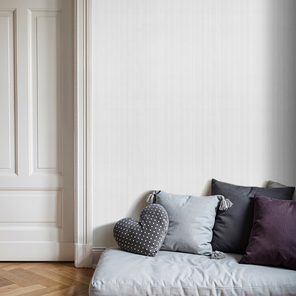 Living and Home White 3D Embossed Non-Woven Wallpaper Roll 950 x 53cm Image 2