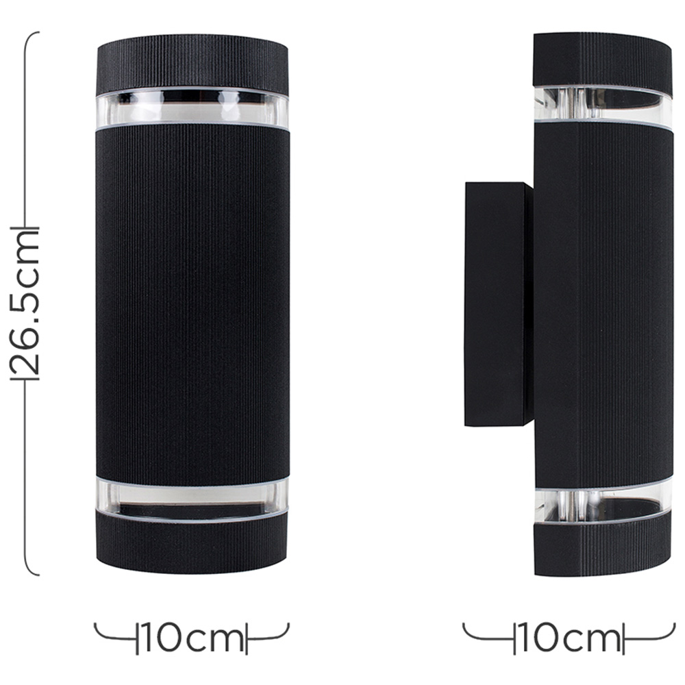 ValueLights Ryston 2 Pack Black Wall Fitted Light Image 7