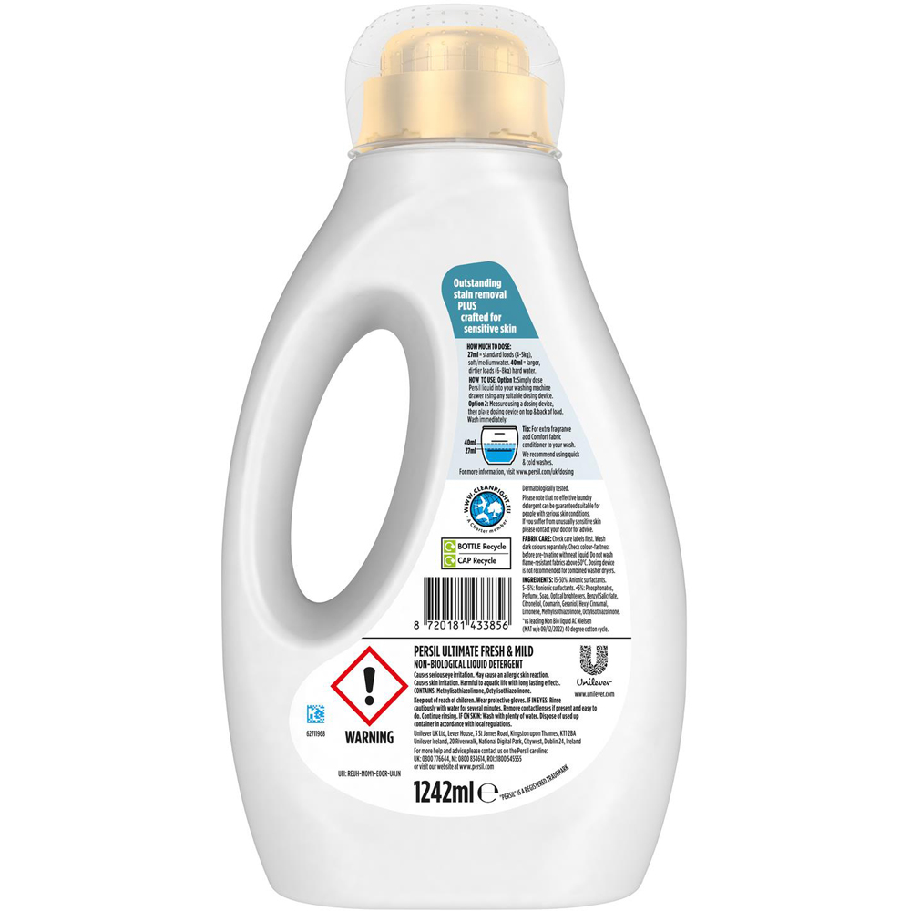 Persil Ultimate Fresh and Mild Liquid Detergent 46 Washes 1.242L 5 Pack Image 3