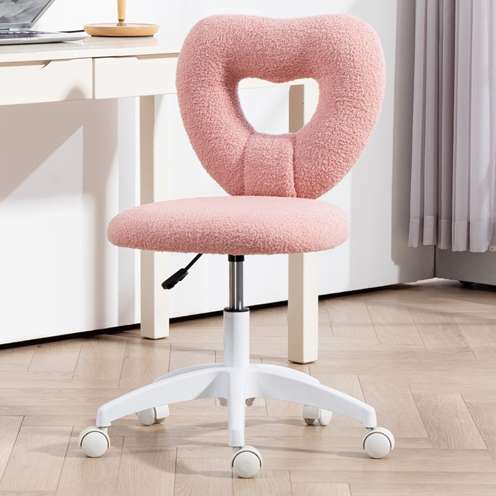 Portland Pink Armless Heart Office Chair Image 1