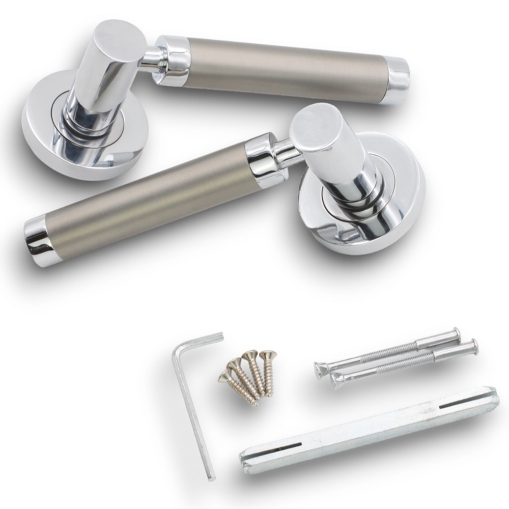 Spira Brass Zest Dual Tone Lever Door Handle 2 Pack Image 4