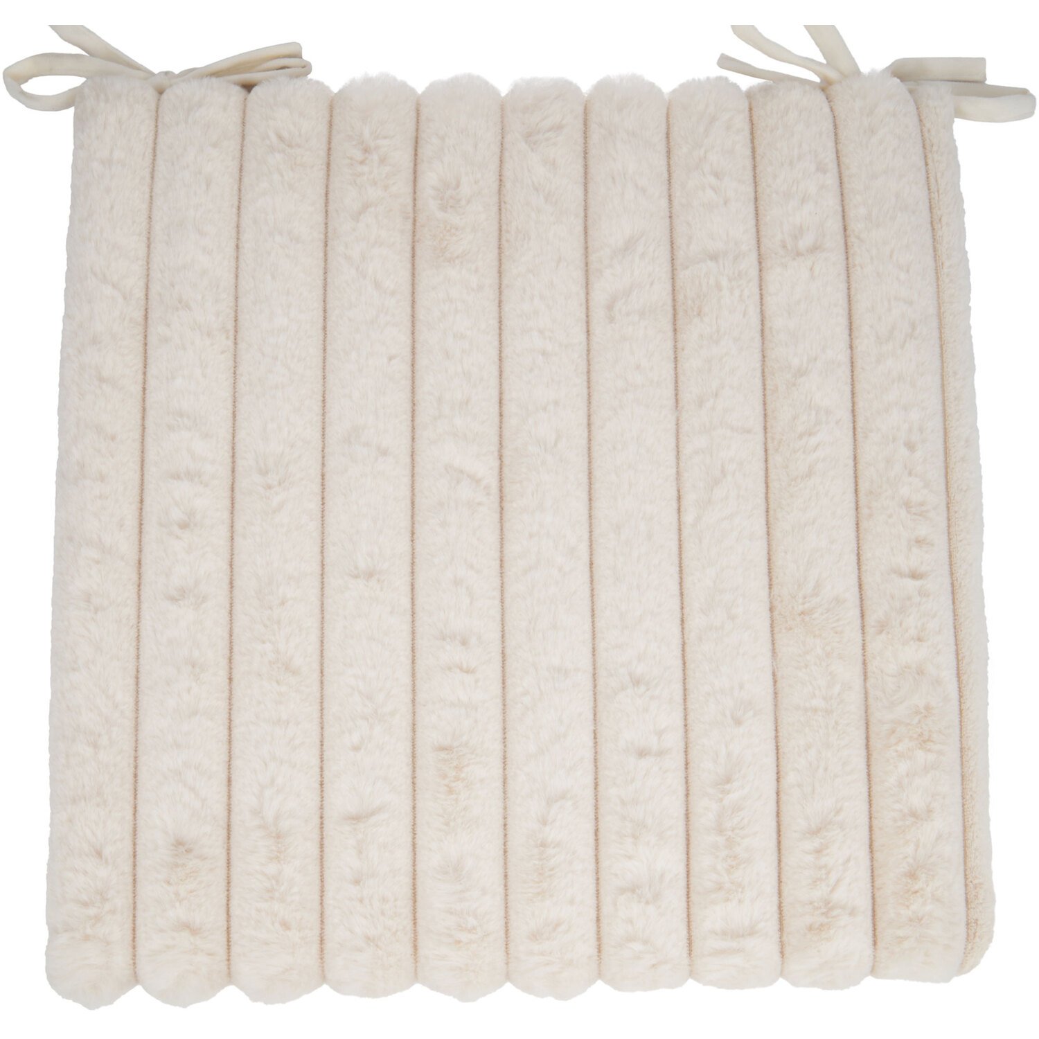 Divante Jacquard Taupe Faux Rabbit Fur Seat Pad 40 x 40cm Image 2