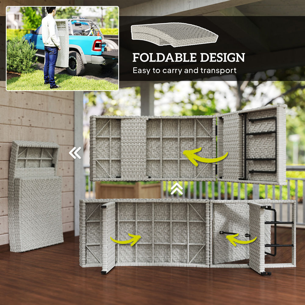 Outsunny Grey Rattan 4 Position Adjustable Sun Lounger Image 6