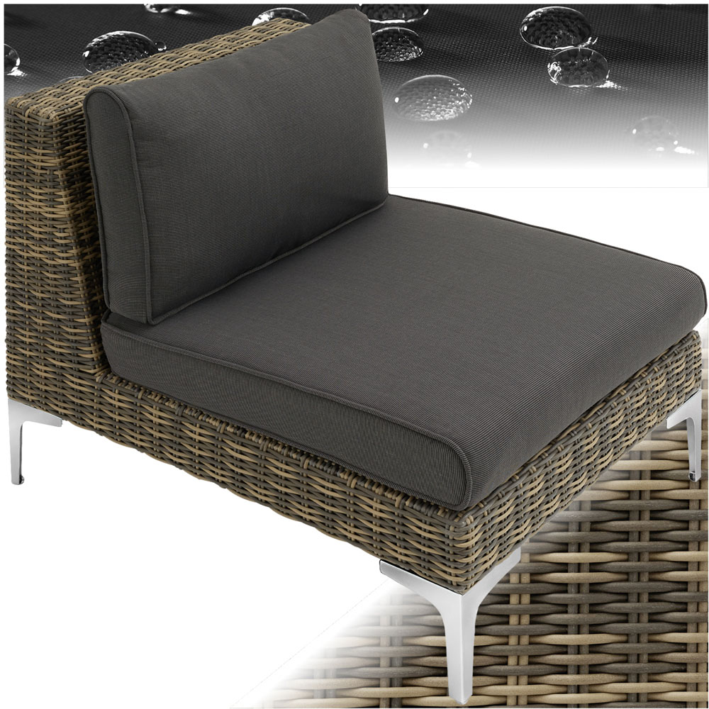 tectake Villanova Rattan Middle Garden Chair with Cushion Image 2
