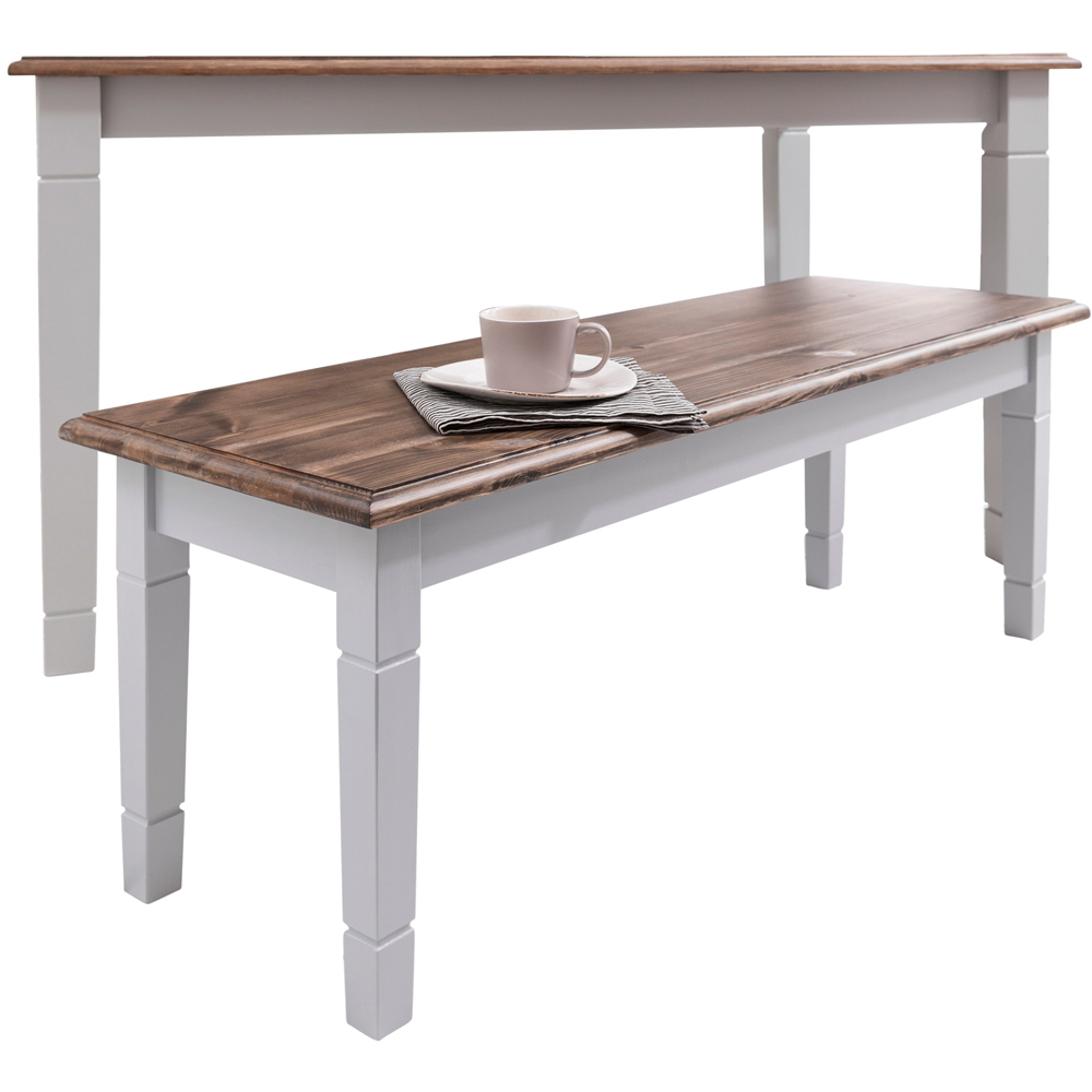 Noa and Nani Canterbury Grey and Dark Pine Hallway Bench 127cm Image 2