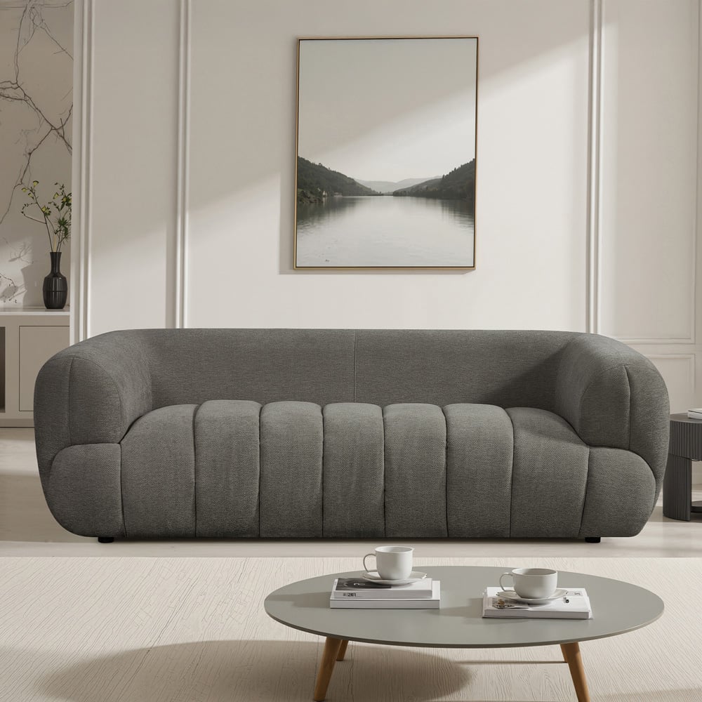 Artemis Home Claremont 3 Seater Charcoal Fabric Sofa Image 4