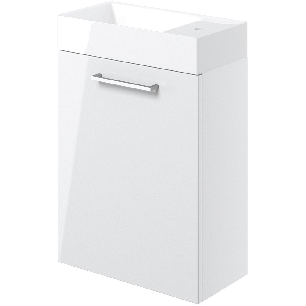 Bathstore Milford Single Door White Wall Hung Basin Unit 410mm Image 3