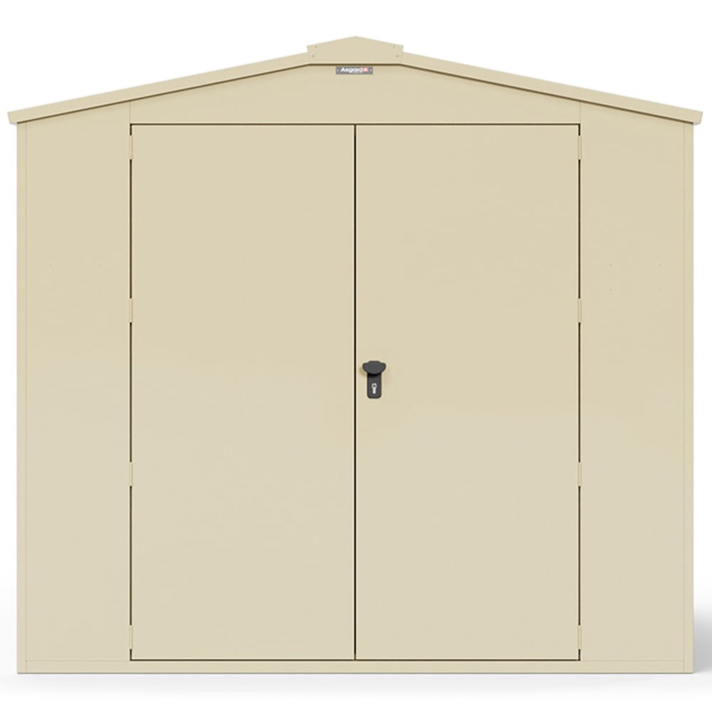 Asgard Gladiator 7 x 11ft Double Door Cream High Security Apex Bike Shed Image 3