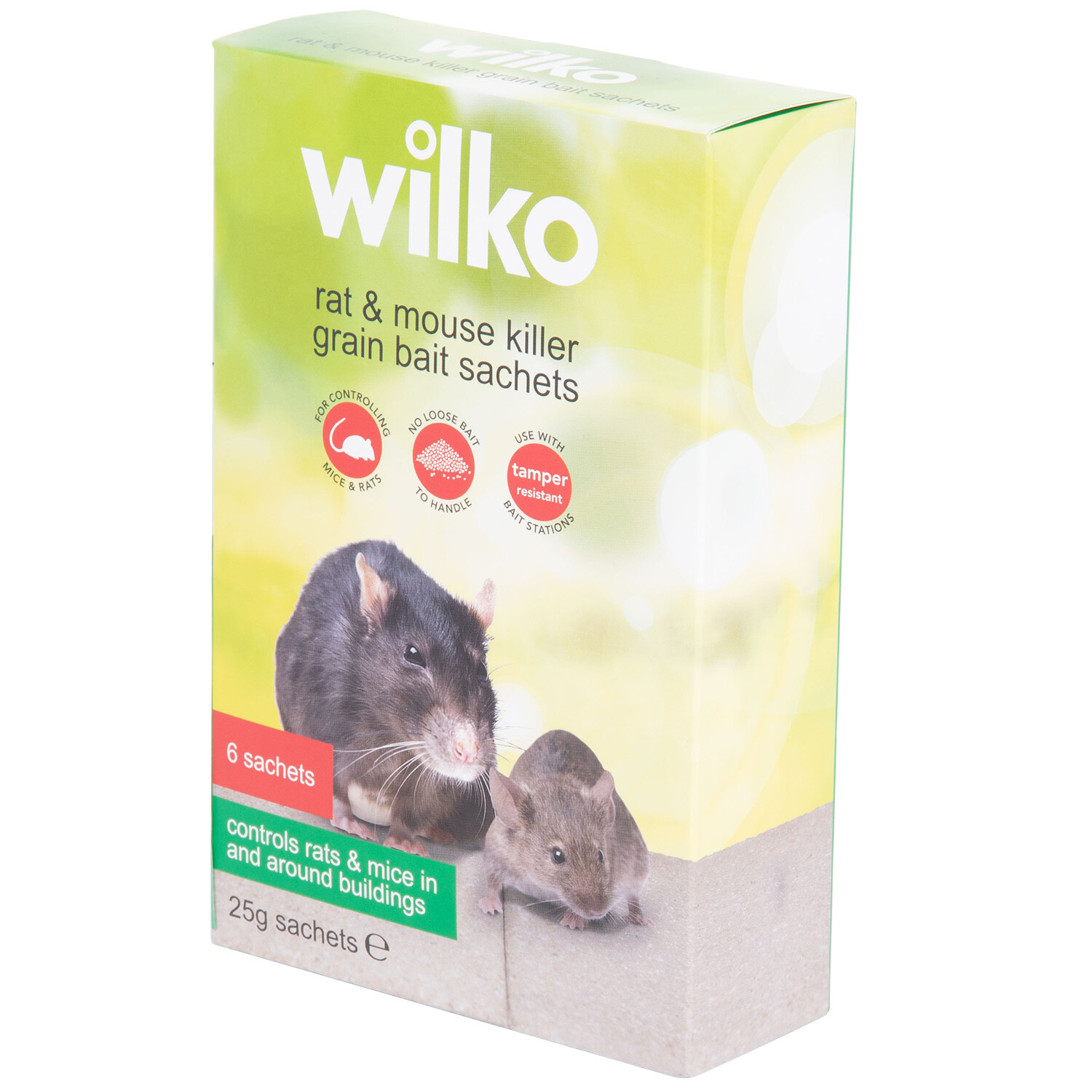 Pack of 6 Rat and Mouse Killer Grain Bait Sachets 25g Image 2