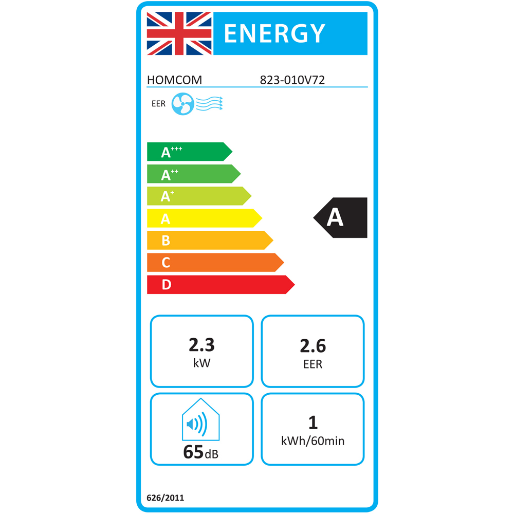HOMCOM Black 8000BTU Portable Air Conditioner with 4 Modes Image 8