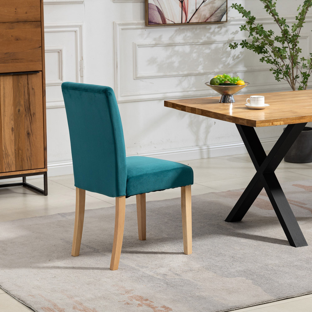 Artemis Home Maiolo Set of 2 Teal Velvet Dining Chair Image 5