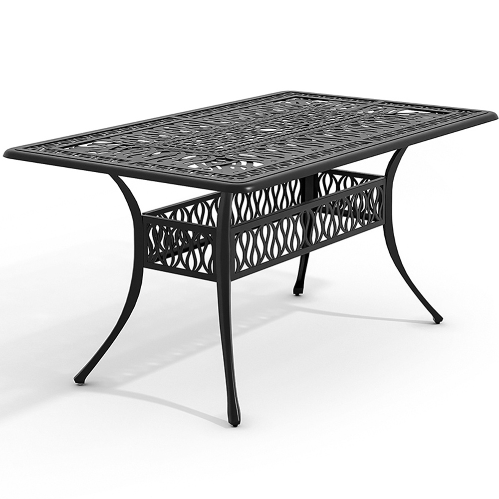 Living and Home 6 Seater Black Garden Bistro Set Image 5
