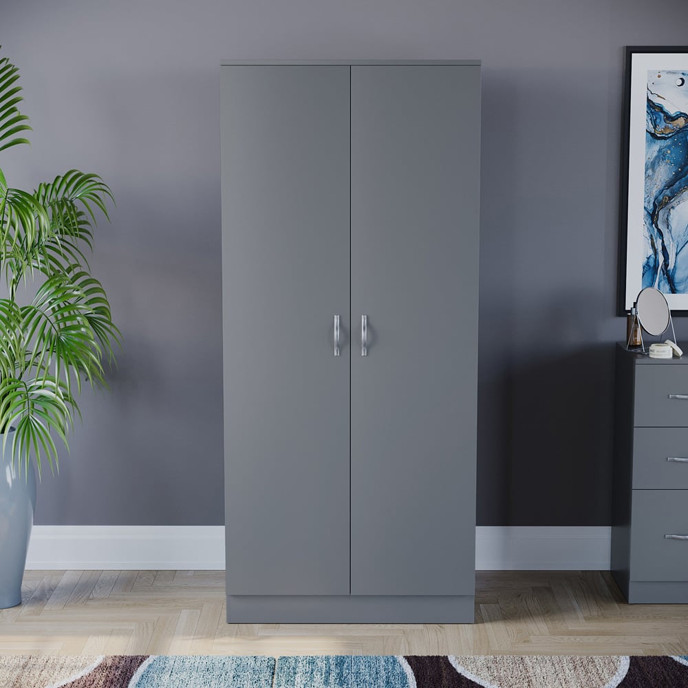 Vida Designs Riano 2 Door Grey Wardrobe Image 8