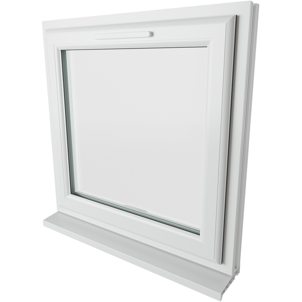 Crystal uPVC Triple Glazed Window Top Hung Opener White Clear Glass 610x610mm Image 9