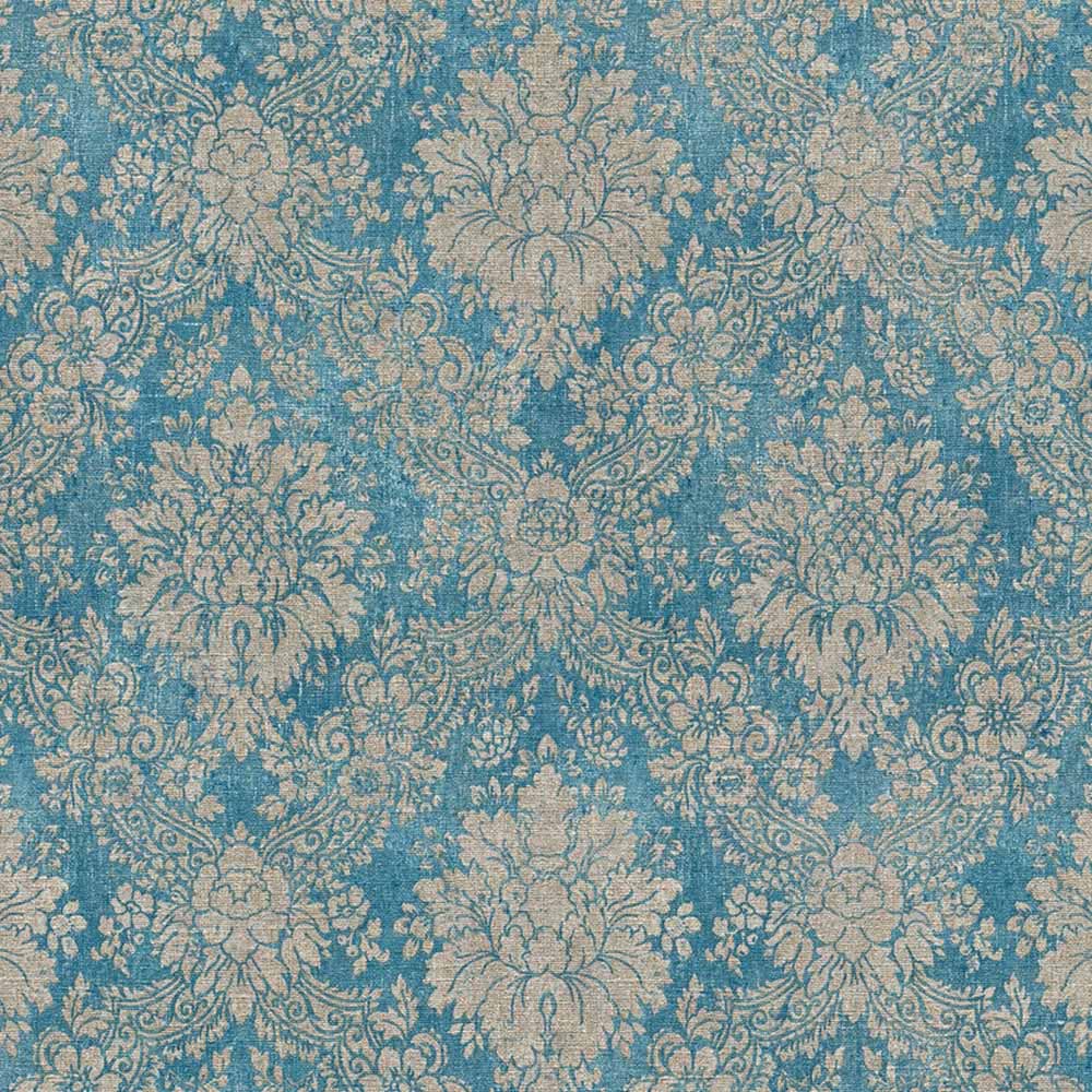 A.S Creation Damask Teal Turquoise and Beige Non-Woven Wallpaper Image 1