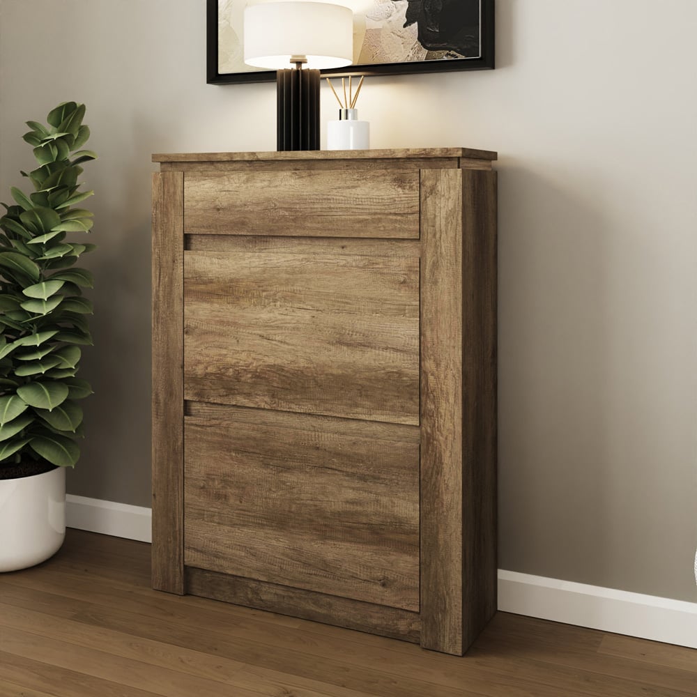 GFW Canyon Oak Grey Shoe Cabinet Image 7