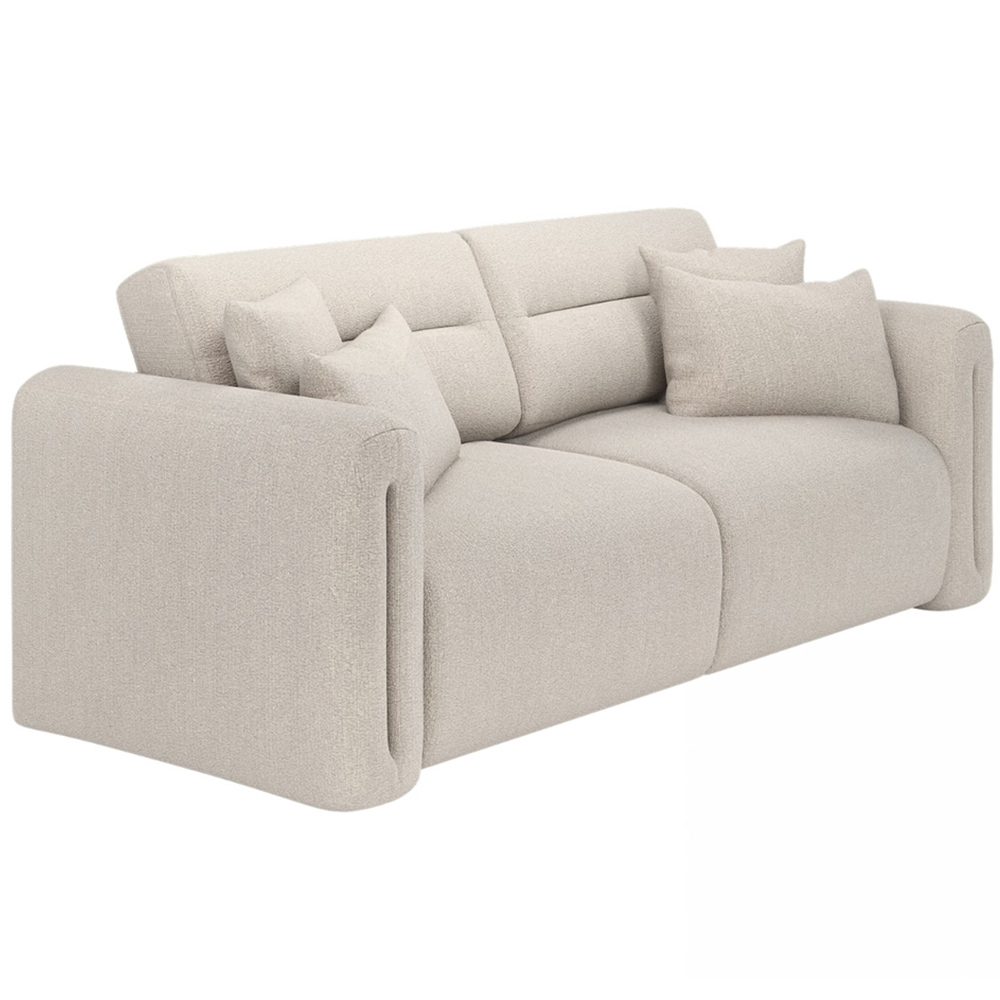 SOLACE+CO Mabel 3 Seater Beige Chenille Sofa Image 2