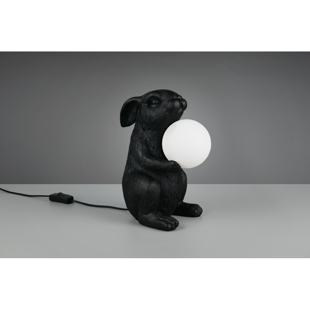 TRIO Rabbit Matt Black Table Lamp Image 3