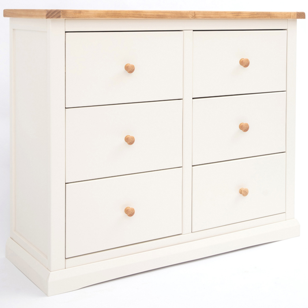Cabinet Bits Castelli 6 Drawer White Wood Knob Chest of Drawers Image 2