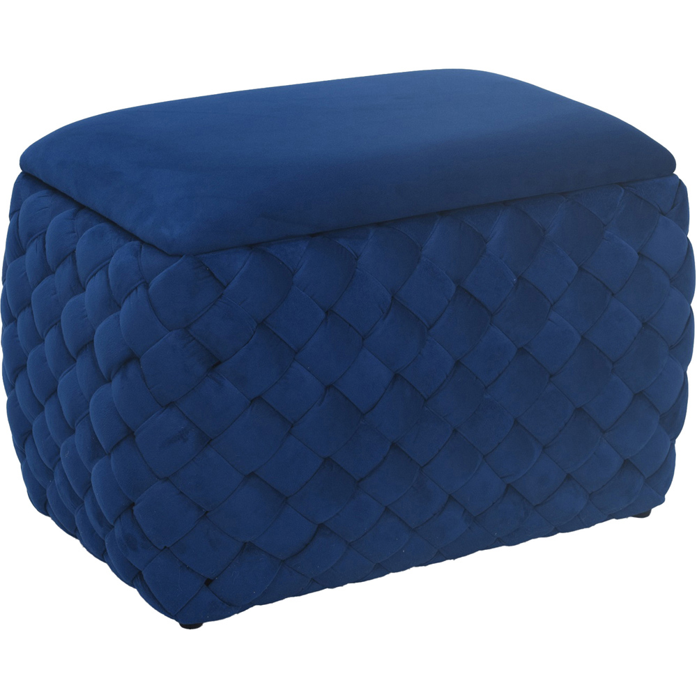 Artemis Home Plumeo Dark Blue Velvet Storage Ottoman Image 3
