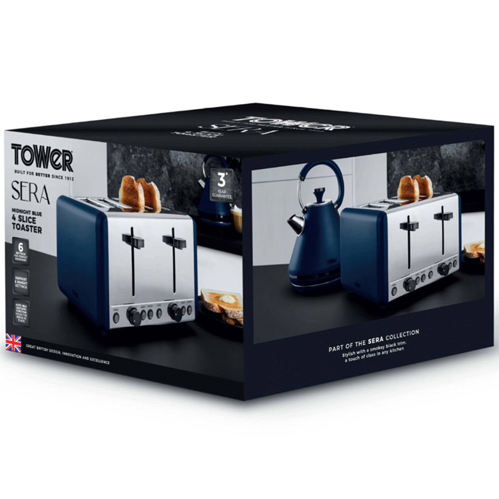 Tower Sera T20086MNB Midnight Blue 4 Slice Toaster Image 2