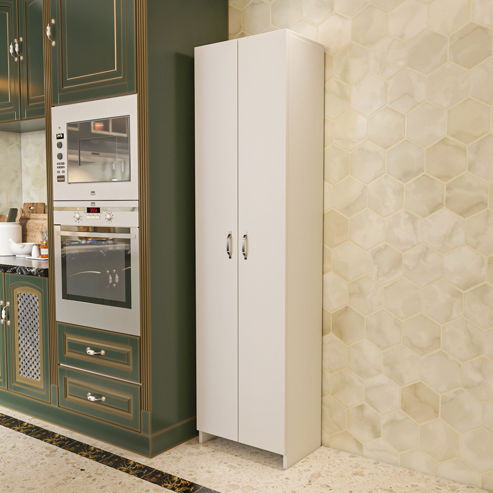 Decorotika Atlantis 2 Door White Cabinet Image 7