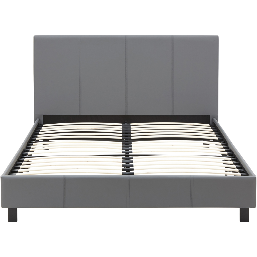 GFW King Size Grey Faux Leather Bed Frame Image 5