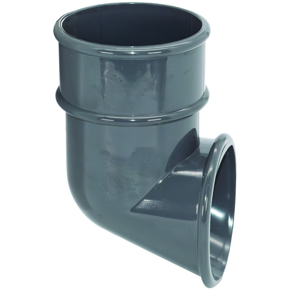 FloPlast Round Downpipe Shoe Anthracite Grey 68mm Image 4
