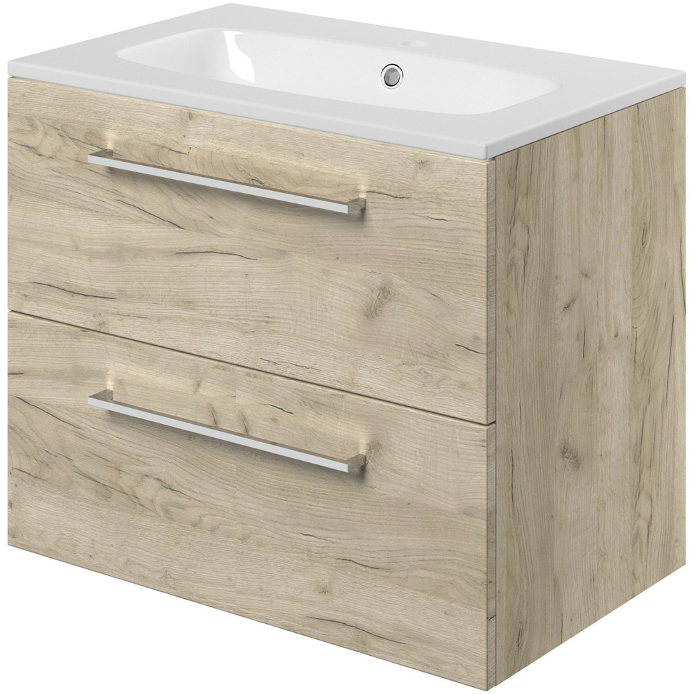 Bathstore Milford 2 Door Oak Wall Hung Basin Unit 610mm Image 3