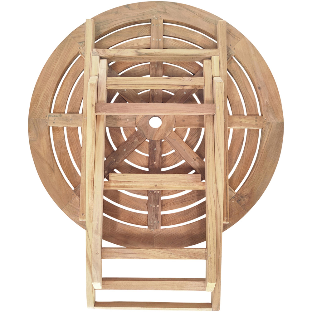 Charles Bentley 4 Seater Teak Wood Round Dining Table Image 5