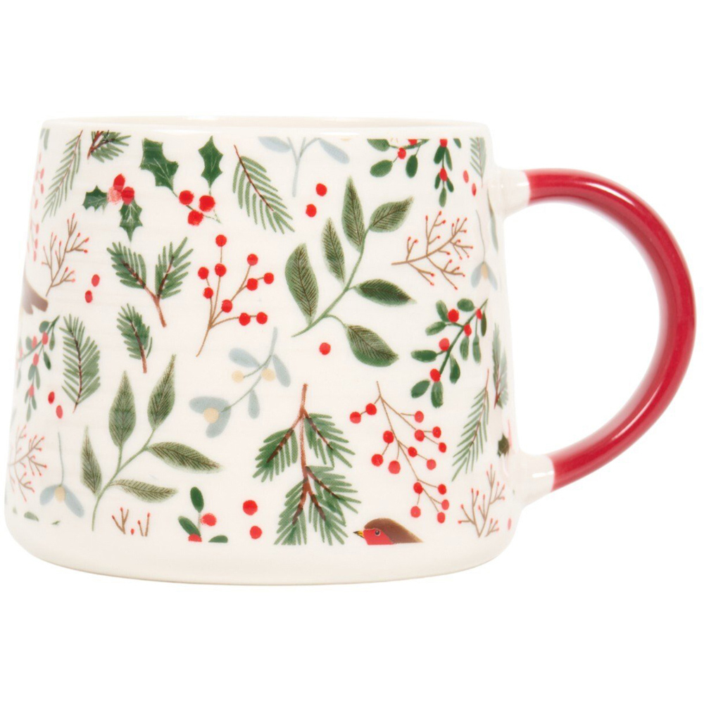 Merry Robin Ribbed Mug Image 6