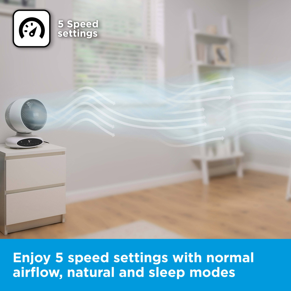 BLACK+DECKER White Circulation Desk Fan 9 inch Image 5