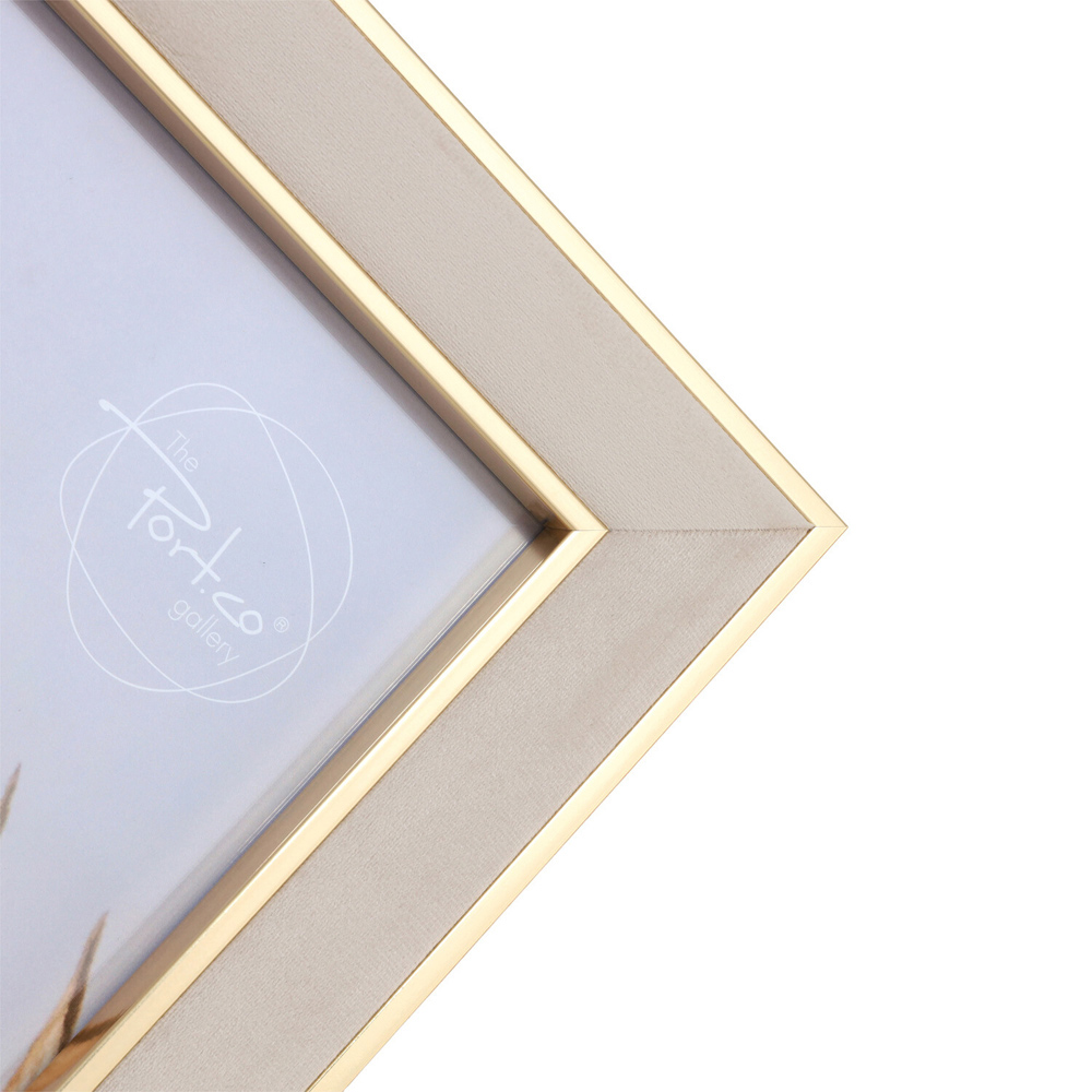 Gold Edge Velvet Photo Frame Neutral 20 x 16 inch Image 5