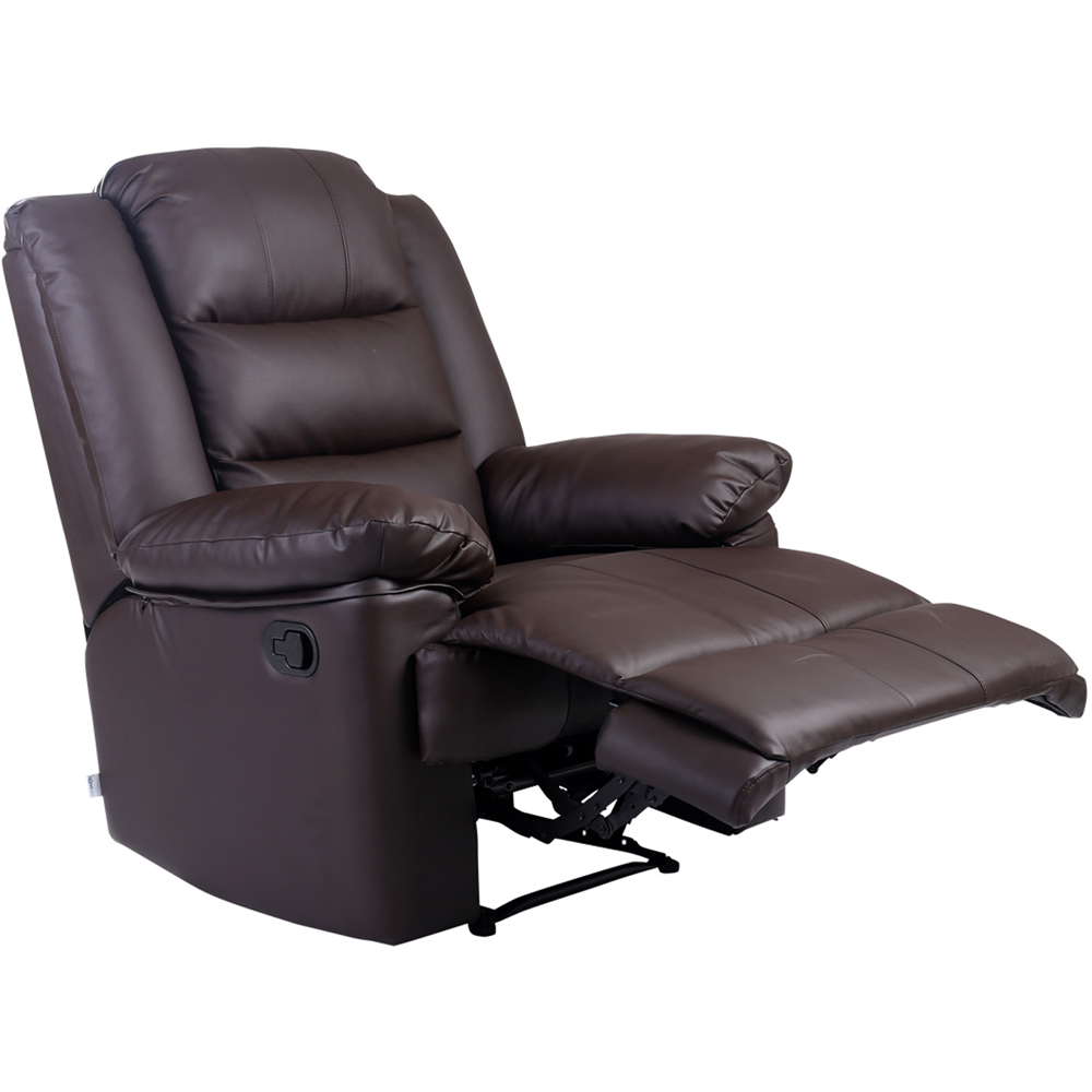 Furniture Online Loxley Brown Bonded Leather Manual Recliner Chair Image 5