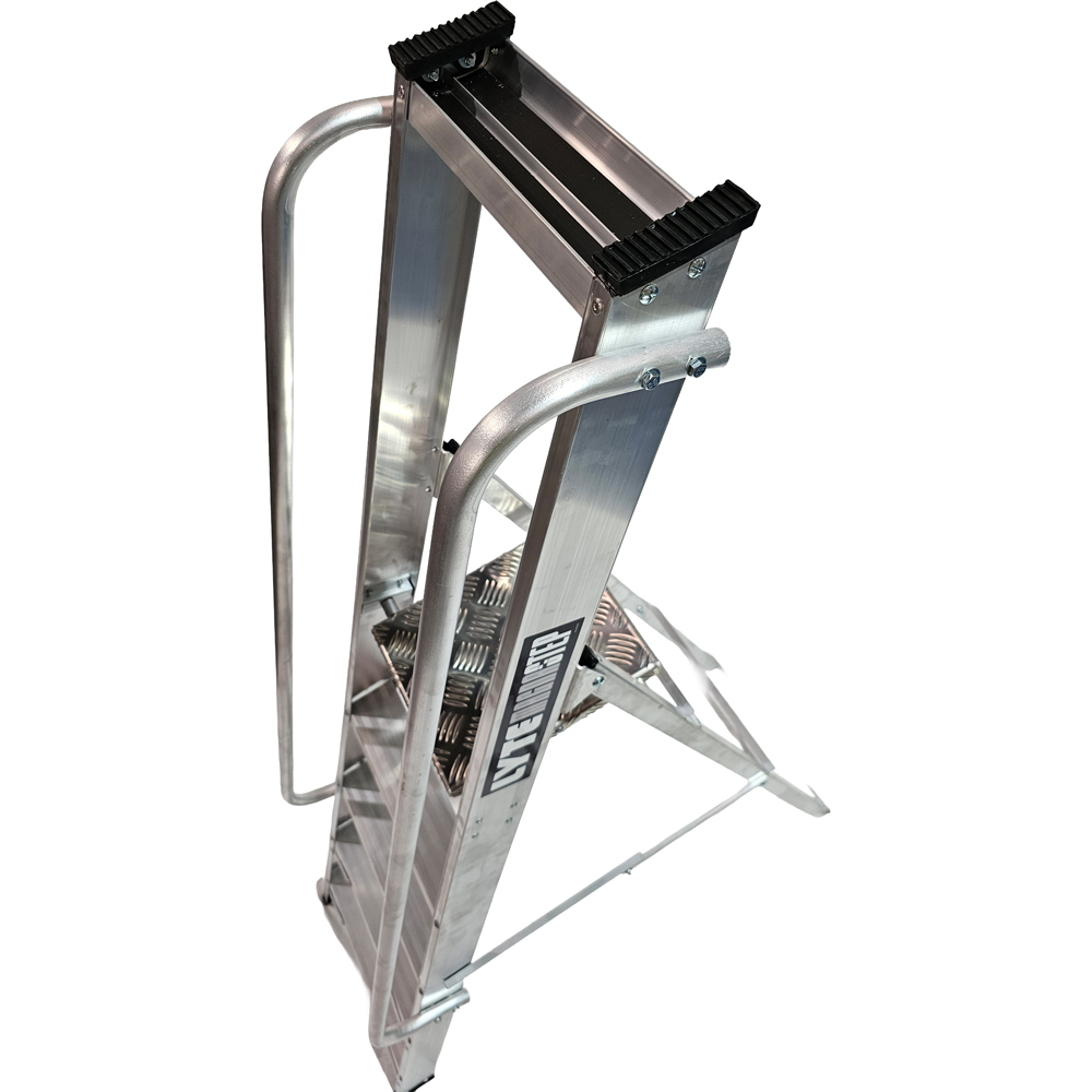 Lyte Ladders and Towers MagnaStep 6 Tread Aluminium Platform Step Ladder with Handrails Image 2