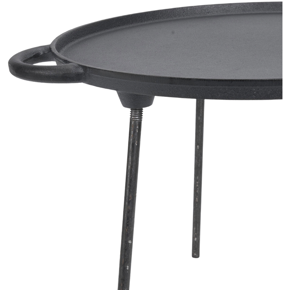 Living and Home Cast Iron Griddle Pan with Removable Legs Image 4