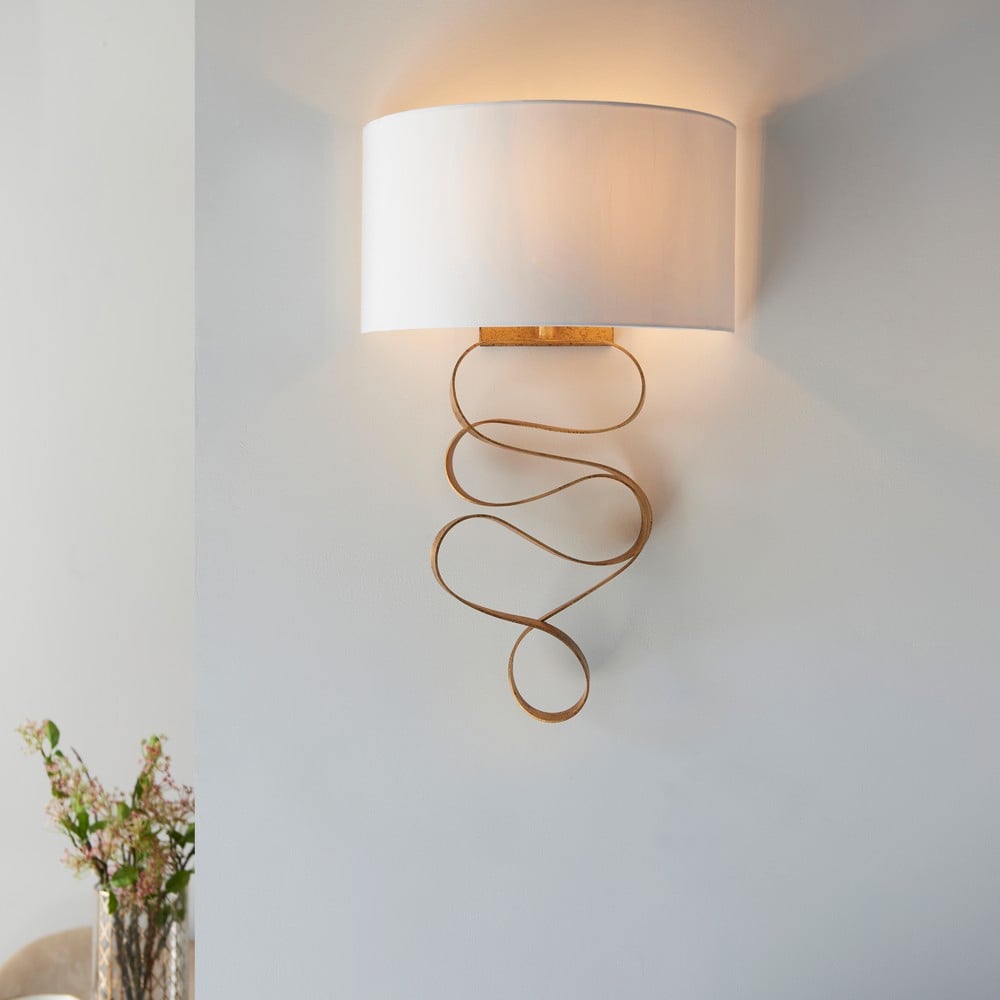Merano Sanremo Gold and Ivory Wall Lamp Image 2