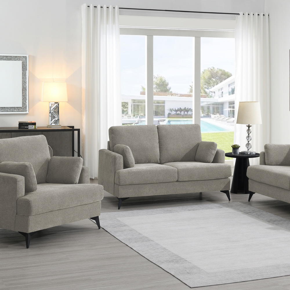 Manhattan 2 Seater Grey Fabric Sofa Image 4