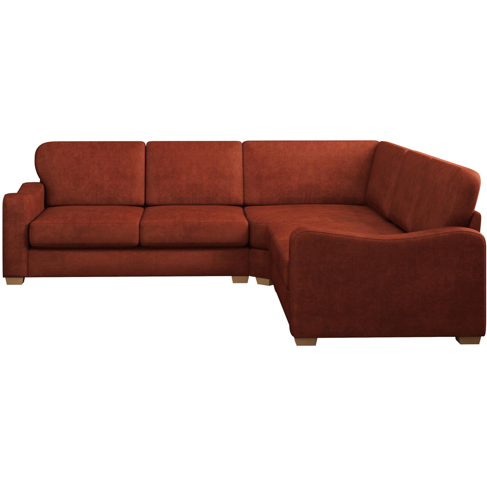 Theadford 4 Seater Marmalade Plush Velvet Fixed Back Corner Sofa Image 3