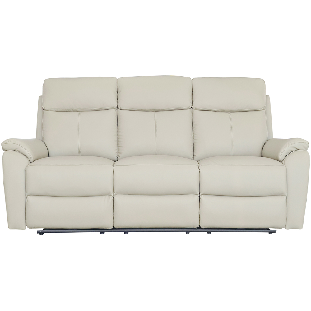 Aspire Kingsmere 3 Seater Light Grey Leather Power Recliner Sofa Image 4