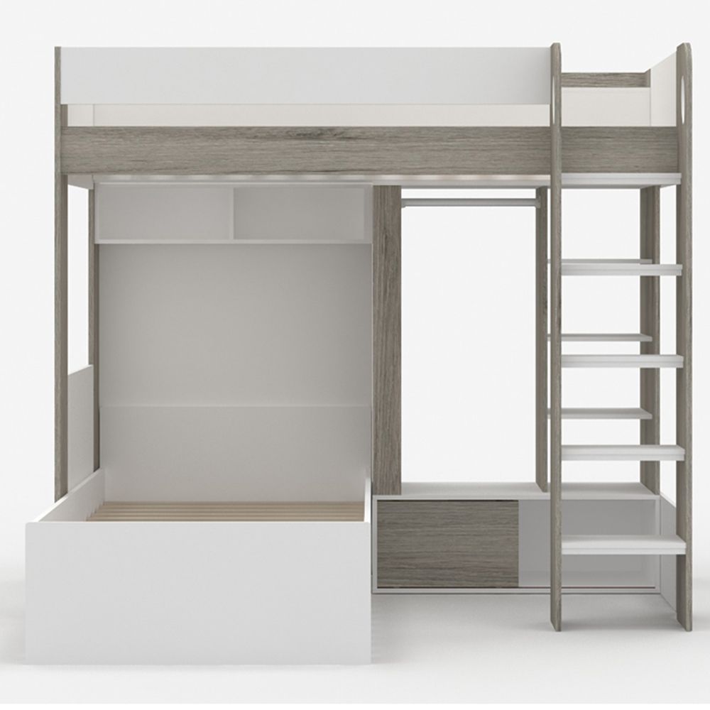 Flair Hampton White and Grey L Shape Bunk Bed Image 3