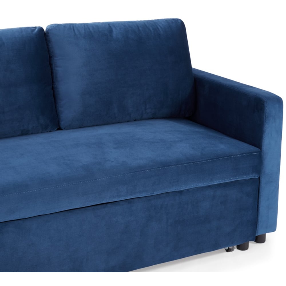 Home Detail Dorset Small Double Sleeper Blue Velvet Pull Out Sofa Bed with Storage Image 8