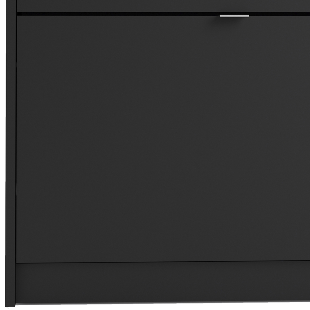 Florence Shoes 3 Flip Door Single Layer Matt Black Shoe Storage Cabinet Image 7