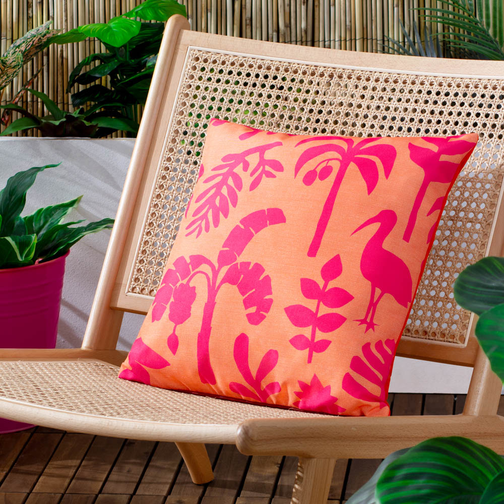 furn. Marula Coral Tropical Outdoor Reversible Cushion Image 2