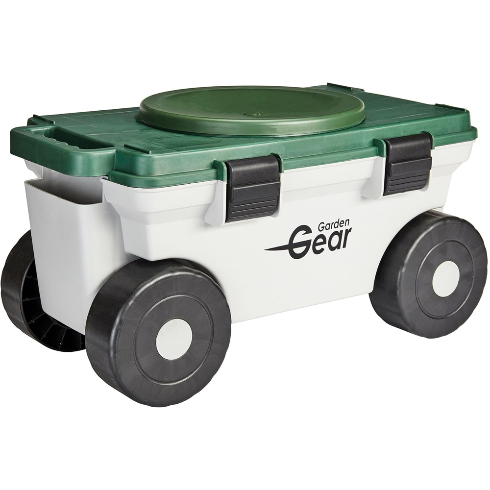 Garden Gear Rotatable Mobile Garden Seat with Tool Store Image 1