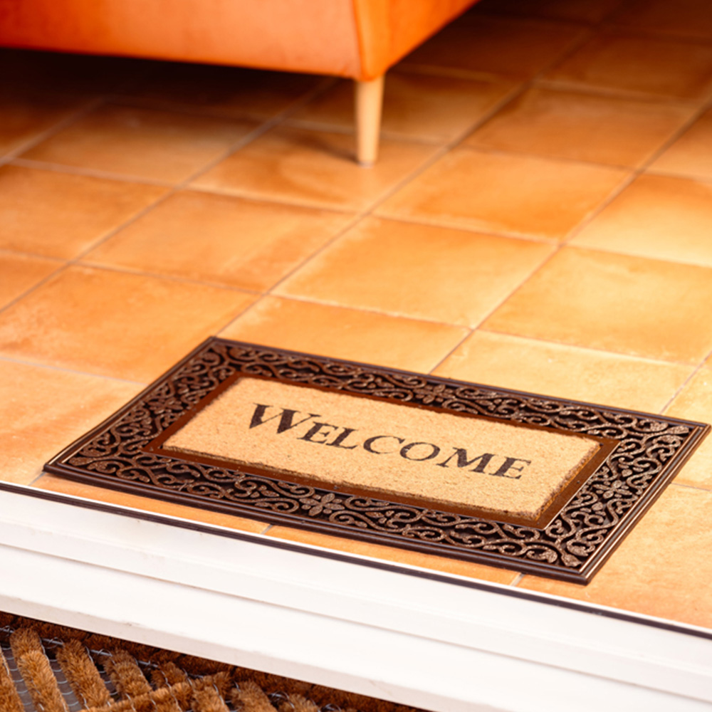 Coco & Coir Red Rust Welcome Coir Door Mat 45 x 75cm Image 7