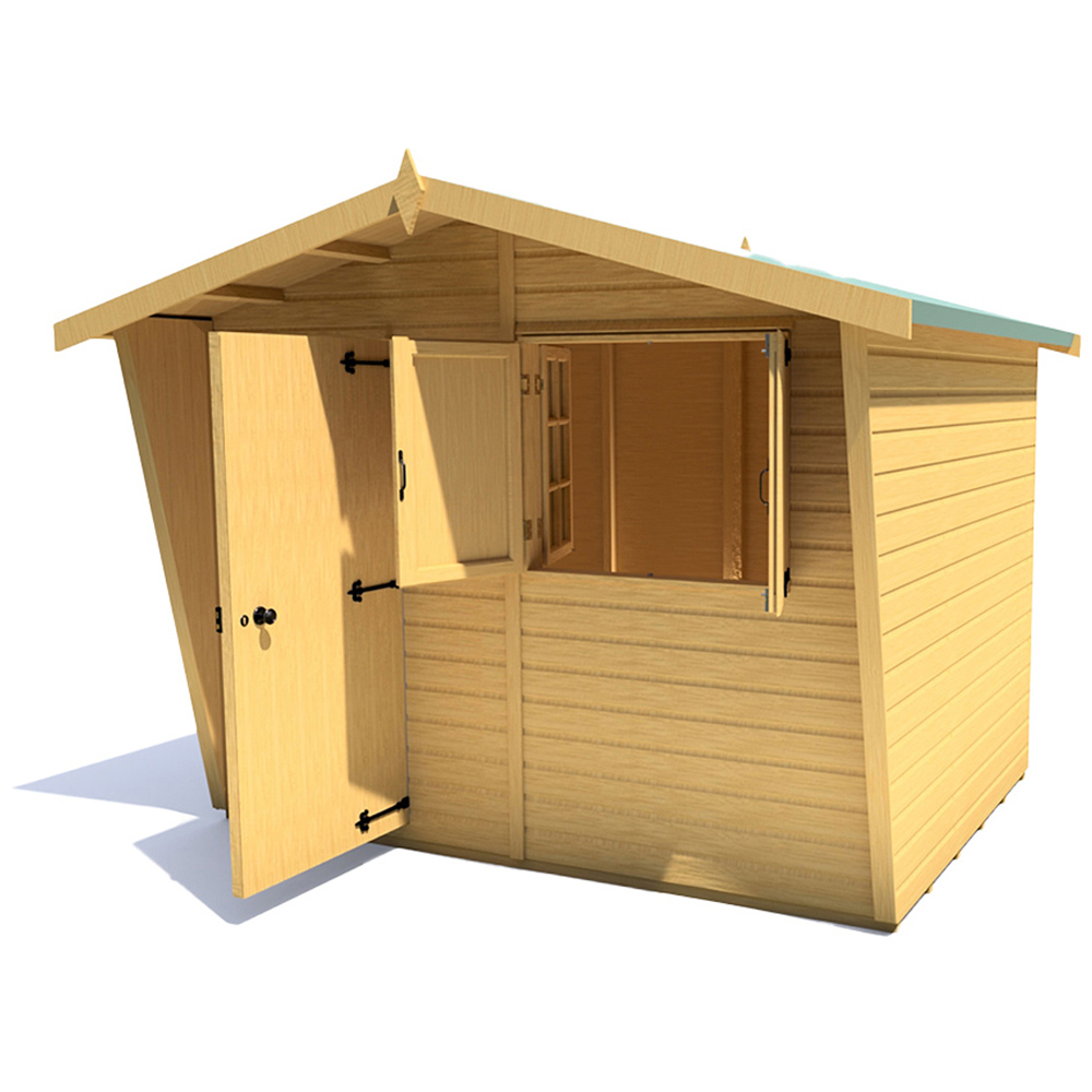 Shire 9 x 6ft Shiplap Style D Security Cabin Apex Garden Shed Image 3