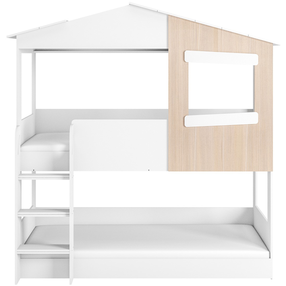 Flair Dreamland White and Oak House Bunk Bed Image 3