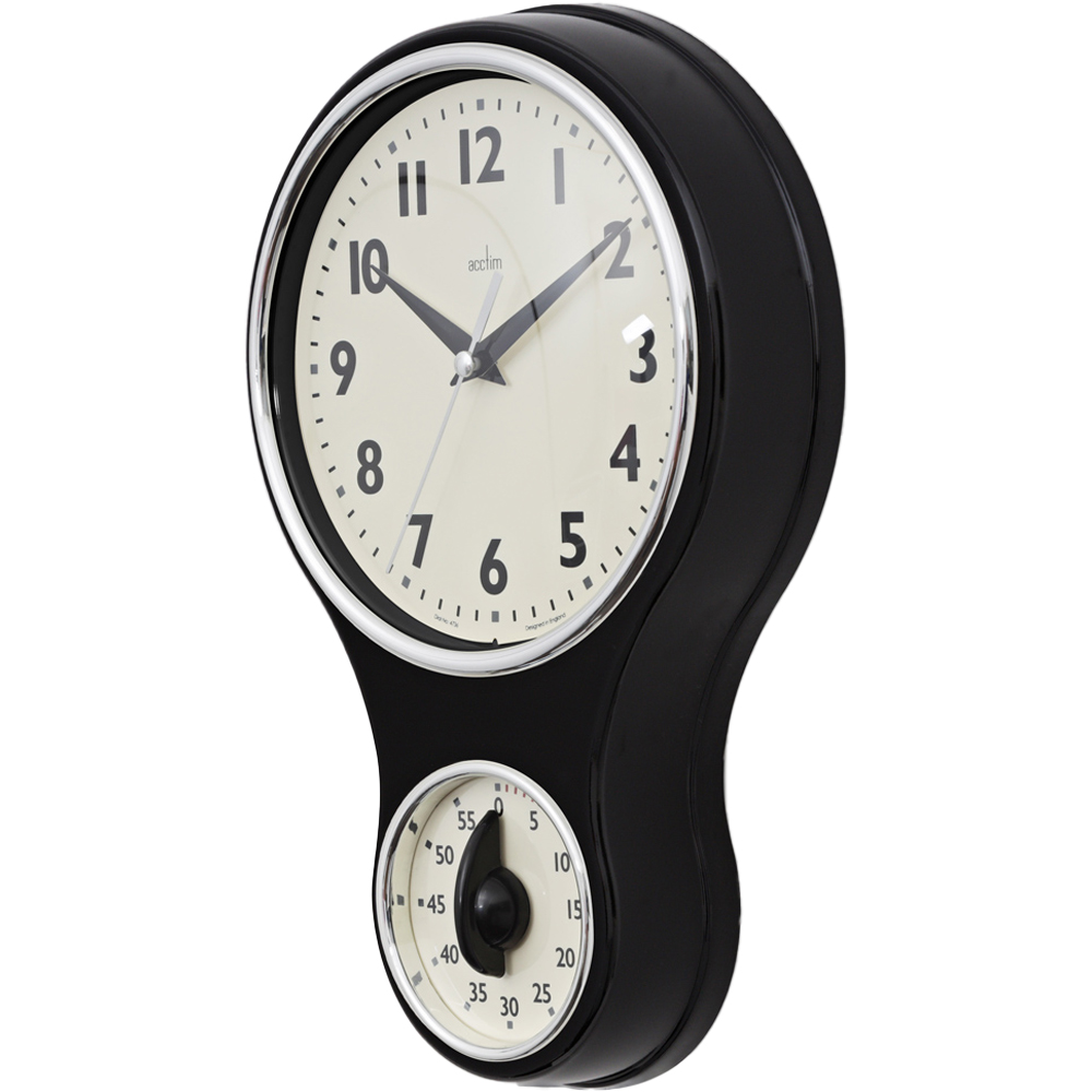 Acctim Kitchen Time Black Clock and Timer Image 2