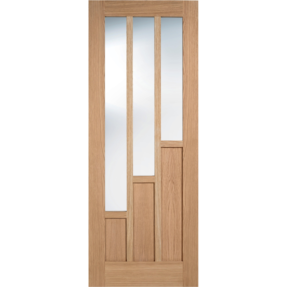 LPD Doors Coventry Oak 3 Panel Glazed Internal Door 2032 x 813mm Image 1